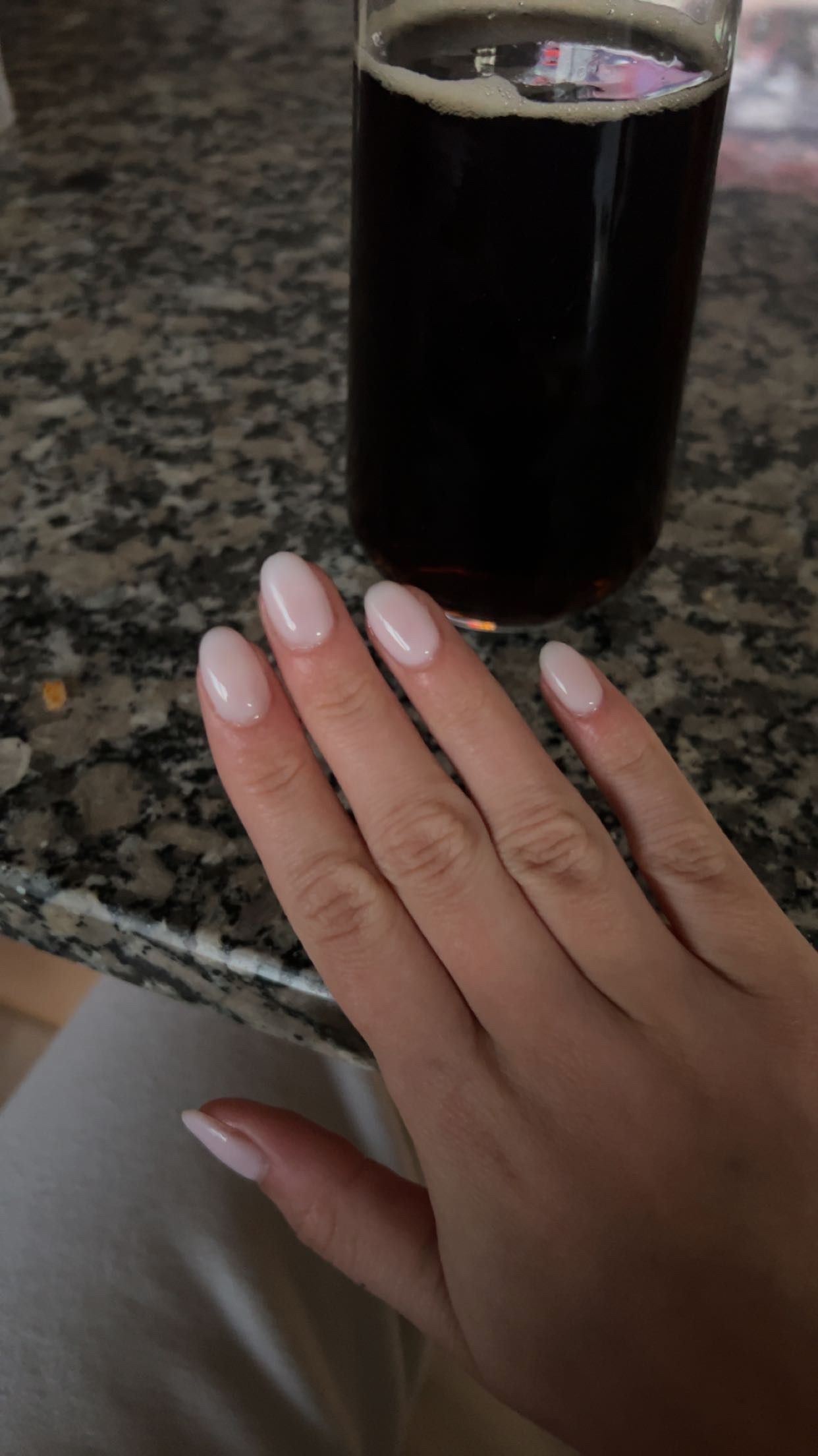 Milky pink almond gel